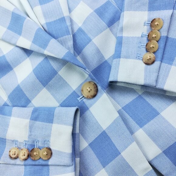 2023 J Crew Willa Blazer Jacket Italian Wool Gingham Checked Herringbone Sz 4 - Picture 4 of 15